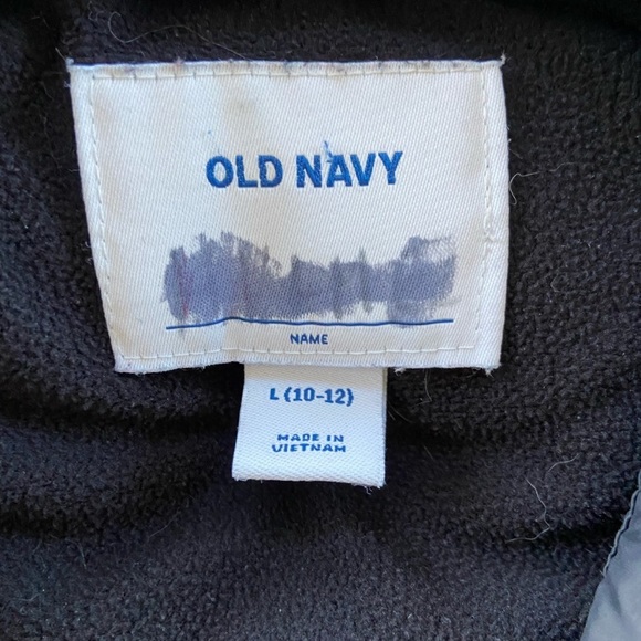Old Navy Kids Poly Fill Puffer Vest Black- Snap-Up Cozy Lined Pockets Size Large - Picture 4 of 5
